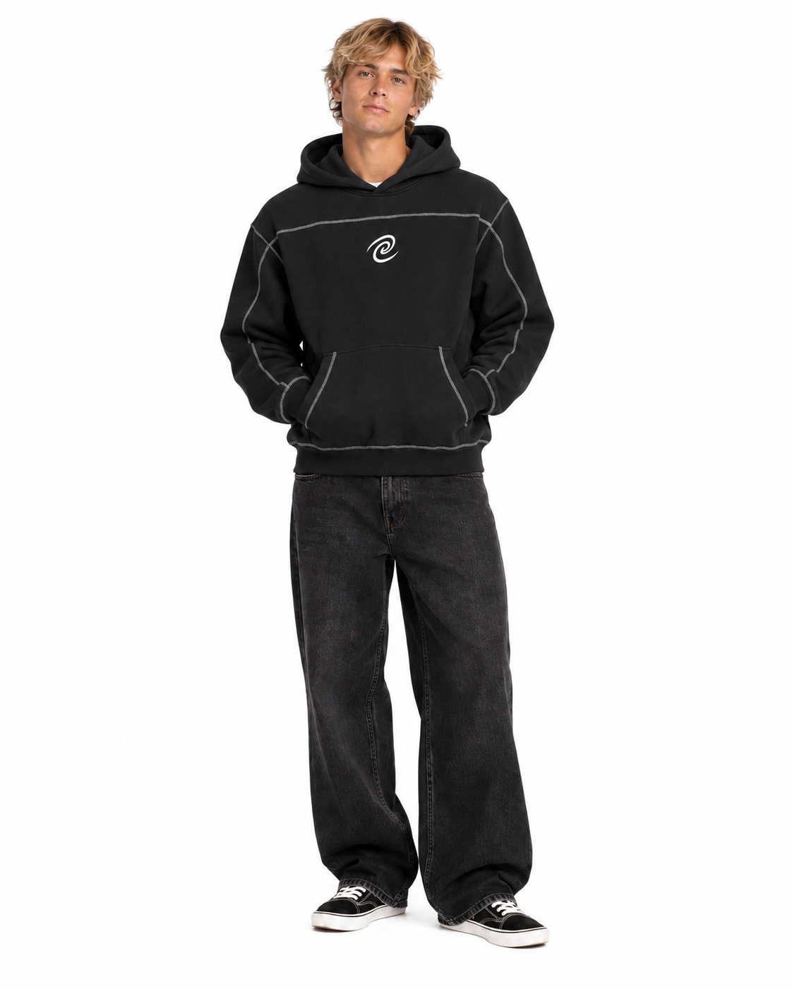 Essential Contrast-Stitched Hoodie