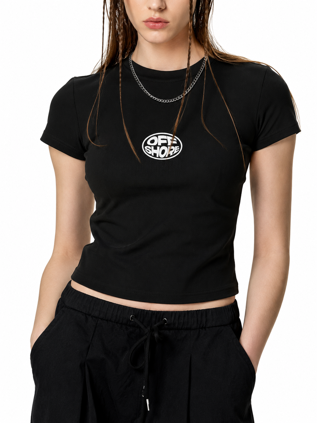 Women's Slim Ribbed Crop T-Shirt