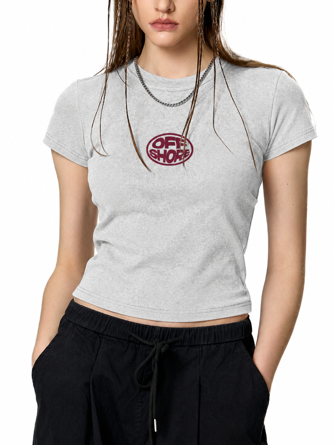 Women's Slim Ribbed Crop T-Shirt
