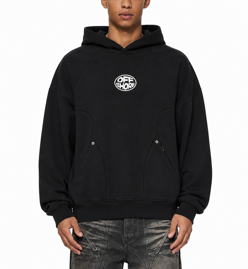 Curved Panel Raglan Hoodie