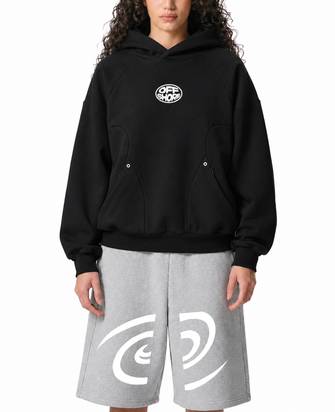 Curved Panel Raglan Hoodie